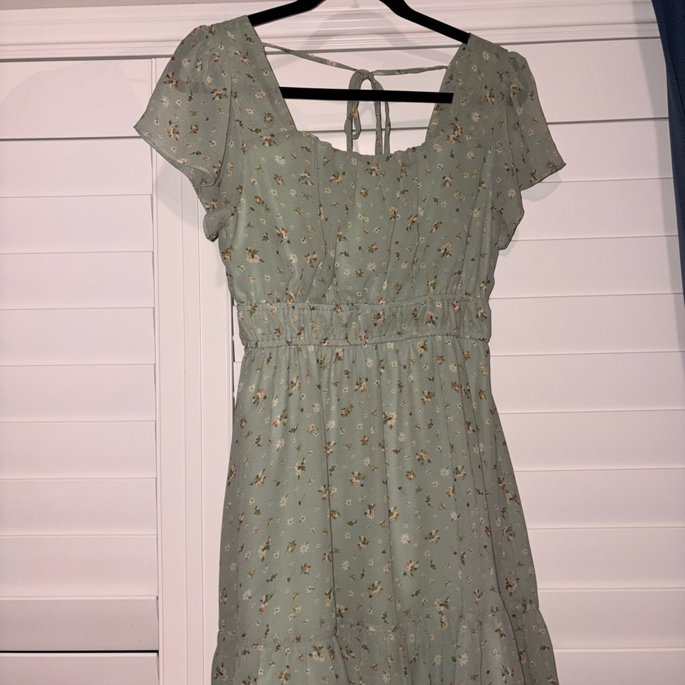 Altar'd State Sage Floral Midi Dress